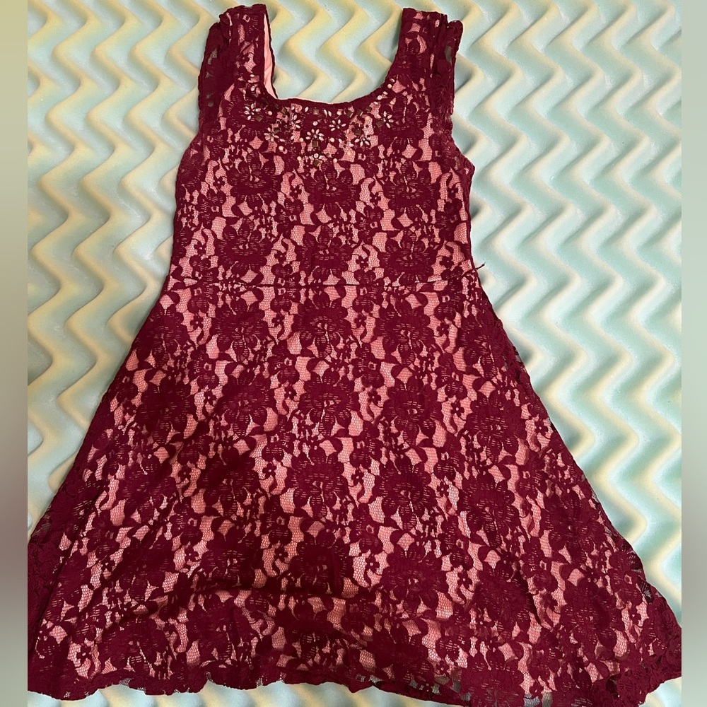 love, Fire Burgundy Lace Womens Dress